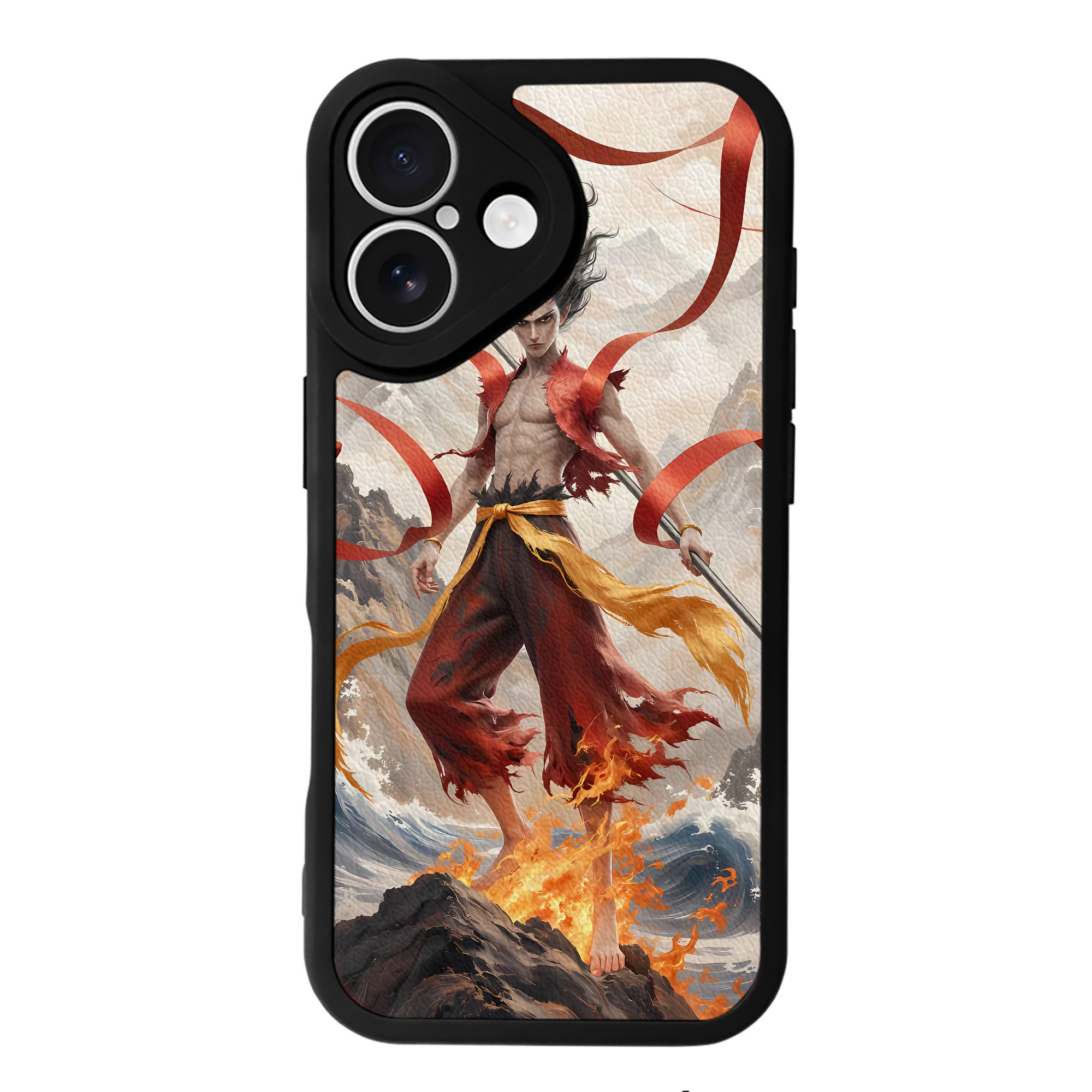 （画像用） Ne Zha 2 ナタ 魔童の大暴れ 【iPhone 16シリーズ対応】シリコンスマホケース（レザー調） 材質：シリコン